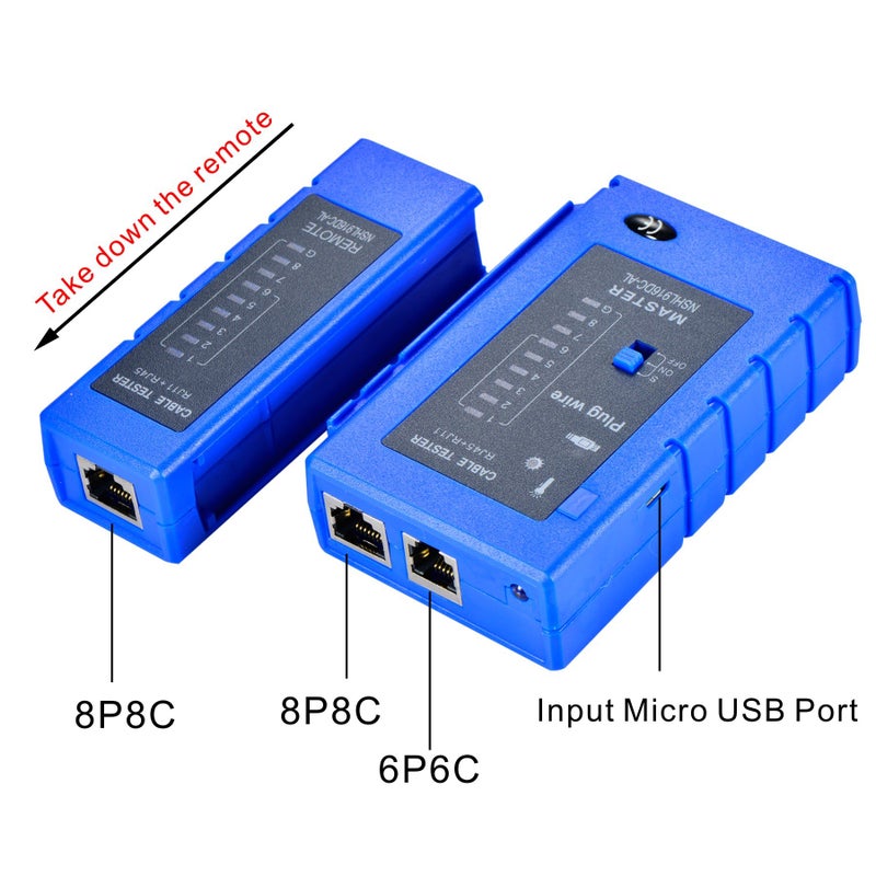 Optimal Shop Network Cable Tester Test Tool RJ45 RJ11 RJ12 CAT5 CAT6 UTP USB LAN Wire Ethernet - Image 3